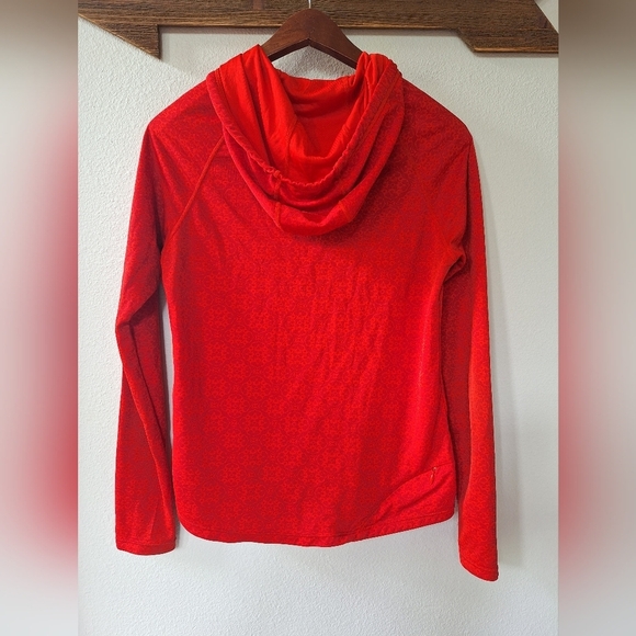 Marmot Womens Lightweight Pullover Performance Hoodie AllOver Pattern Red Size S - Picture 8 of 8